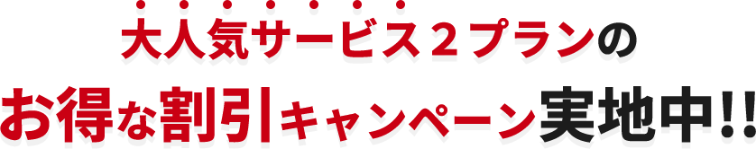 お得な割引キャンペーン実地中